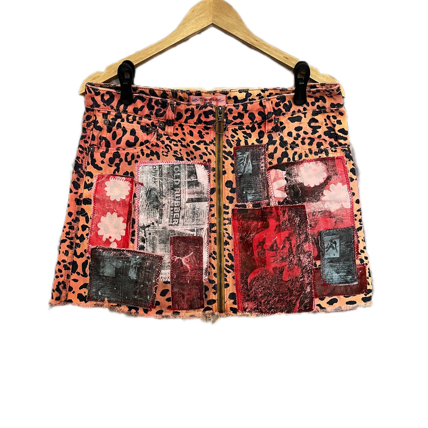 leopard collage miniskirt